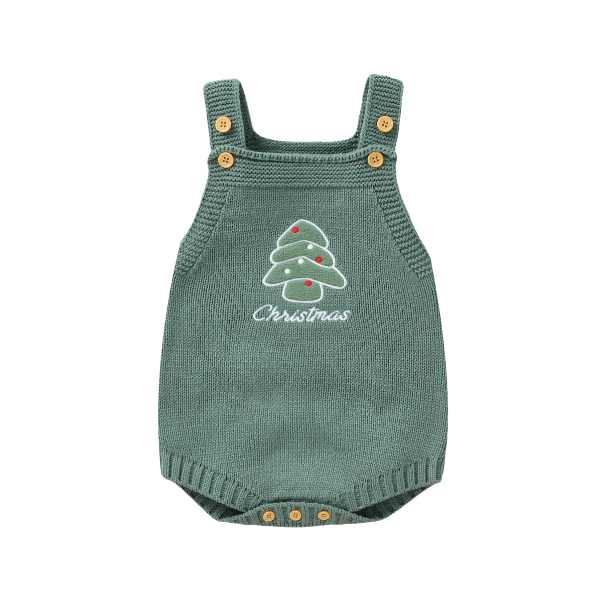 Barboteuse Noël bébé en maille à bretelles