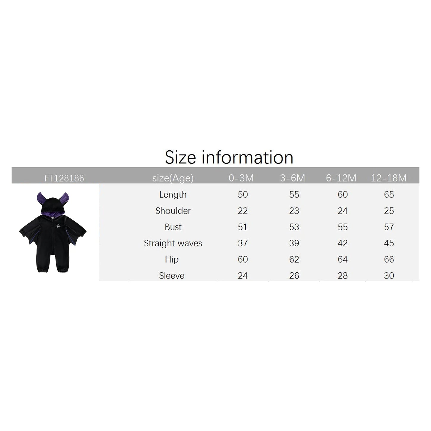 Costume Chauve-Souris Bébé | Combinaison Capuche Zippée 0-18 Mois