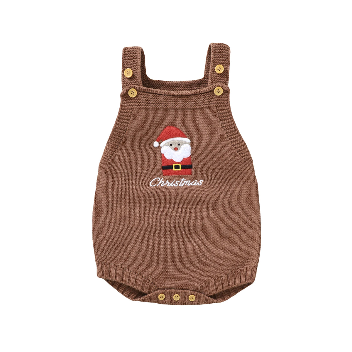 Barboteuse Noël bébé en maille à bretelles