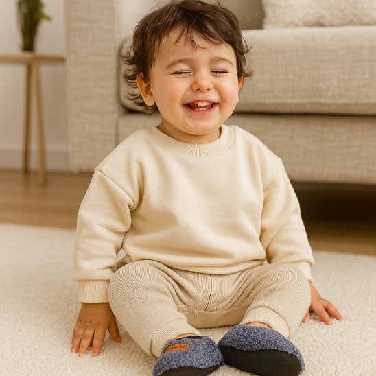 Blue baby booties