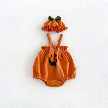 Déguisement Halloween Bébé – Combinaison Citrouille + Chapeau