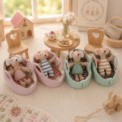 Mini souris en tissu – Petit personnage de 9 cm