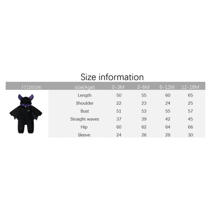 Costume Chauve-Souris Bébé | Combinaison Capuche Zippée 0-18 Mois