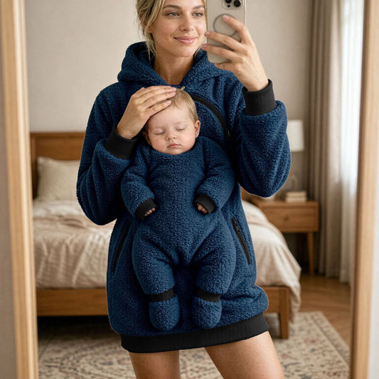 Sweat de maternité à capuche en peluche