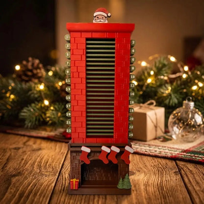 Calendrier de l’Avent cheminée Père Noël à curseur coulissant