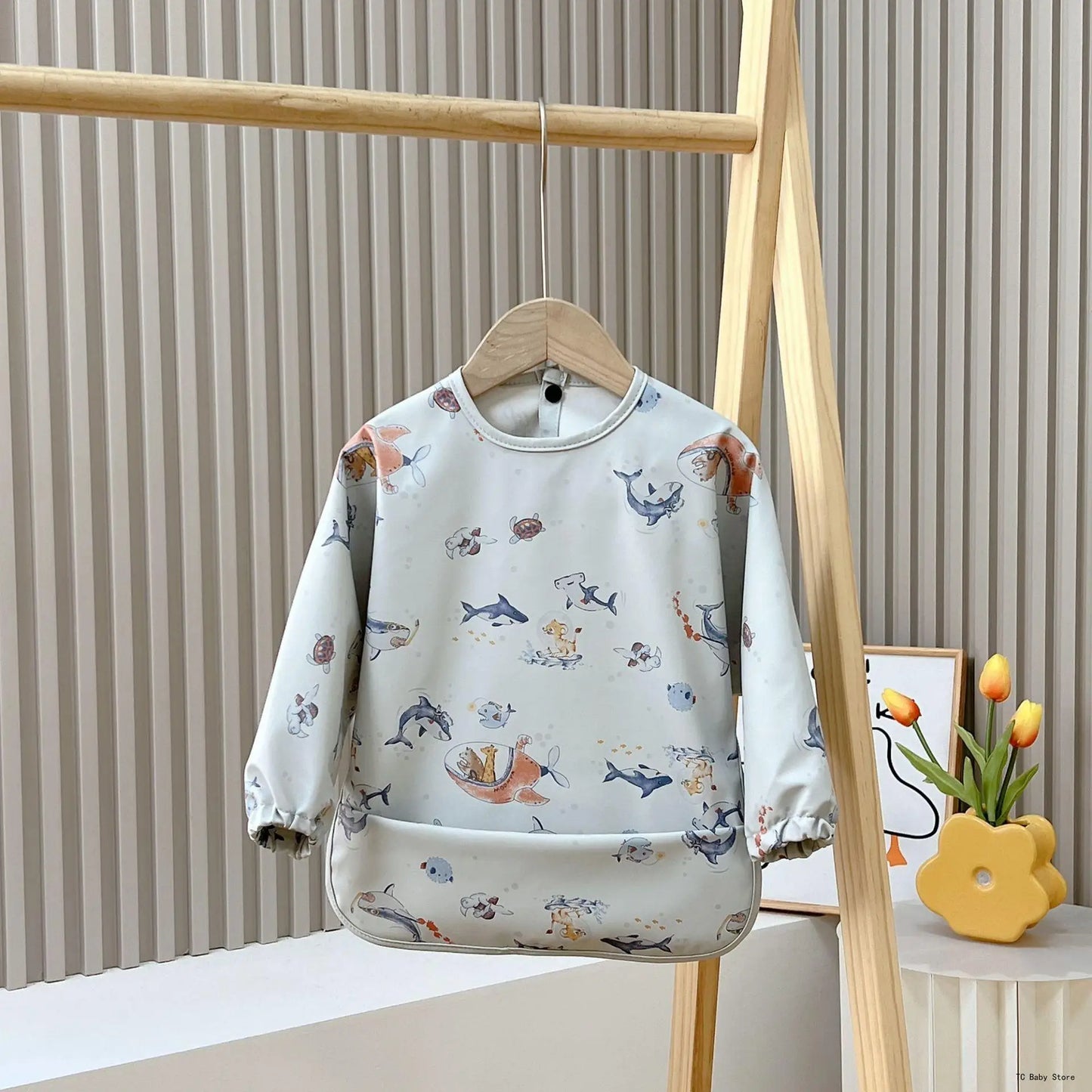 Tablier Imperméable Bébé – Bavoir Manches Longues Anti-Salissure