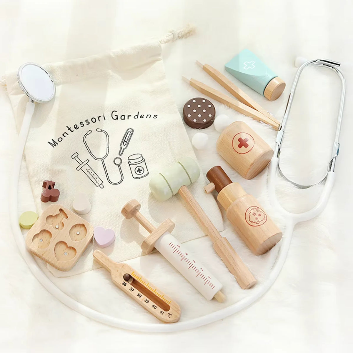 Kit docteur en bois pour enfant – Dès 3 ans