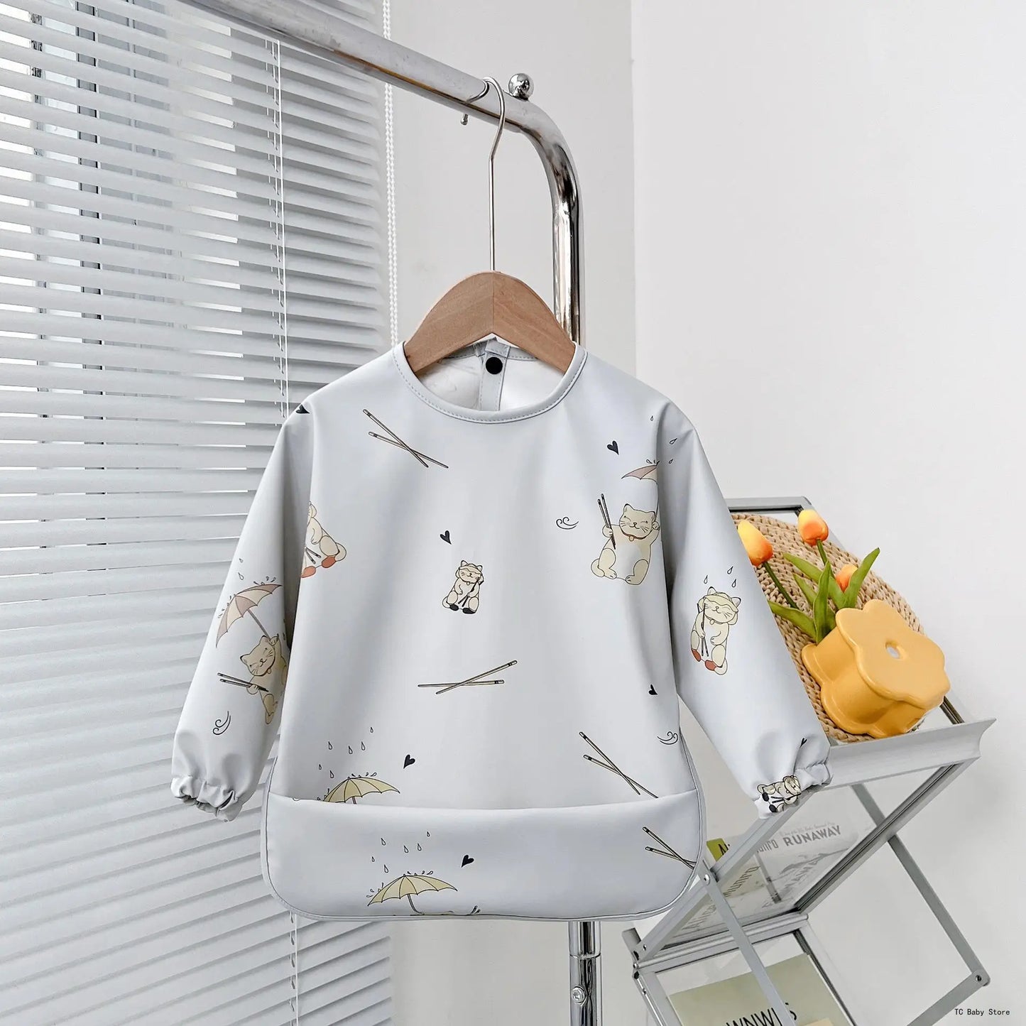 Tablier Imperméable Bébé – Bavoir Manches Longues Anti-Salissure