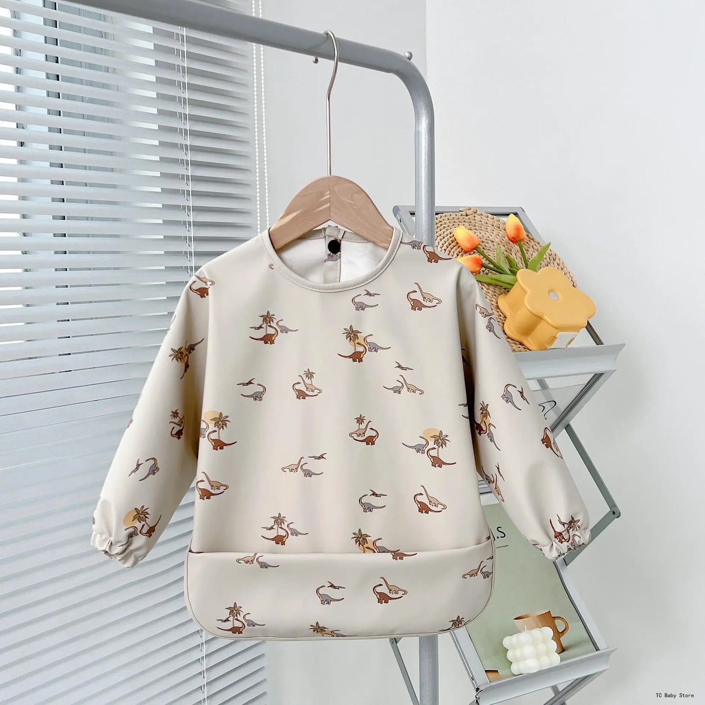 Tablier Imperméable Bébé – Bavoir Manches Longues Anti-Salissure