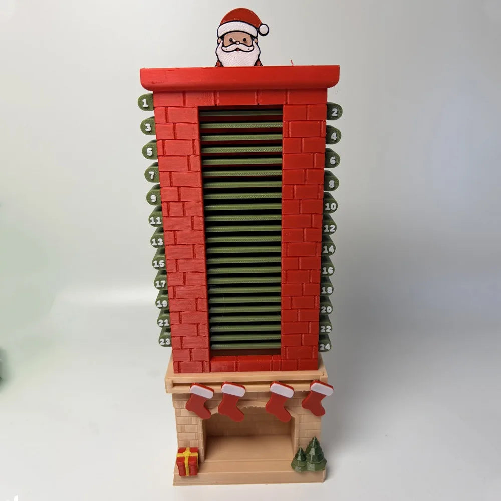 Calendrier de l’Avent cheminée Père Noël à curseur coulissant