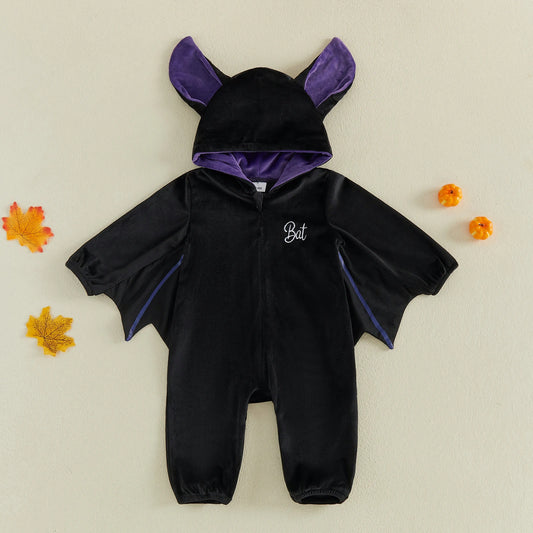 Costume Chauve-Souris Bébé | Combinaison Capuche Zippée 0-18 Mois