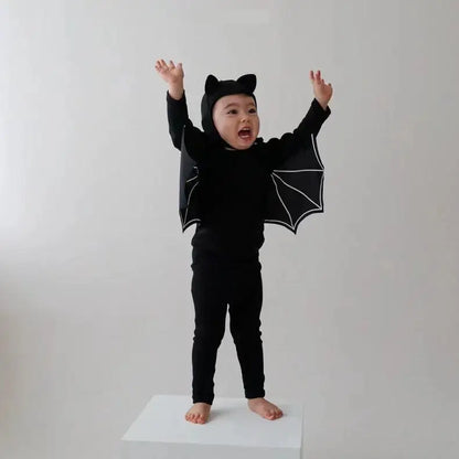 Costume Halloween Bébé 3 Pièces – Haut Chauve-Souris, Pantalon & Chapeau | Garçon & Fille 1-3 ans