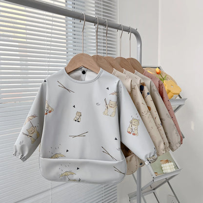 Tablier Imperméable Bébé – Bavoir Manches Longues Anti-Salissure