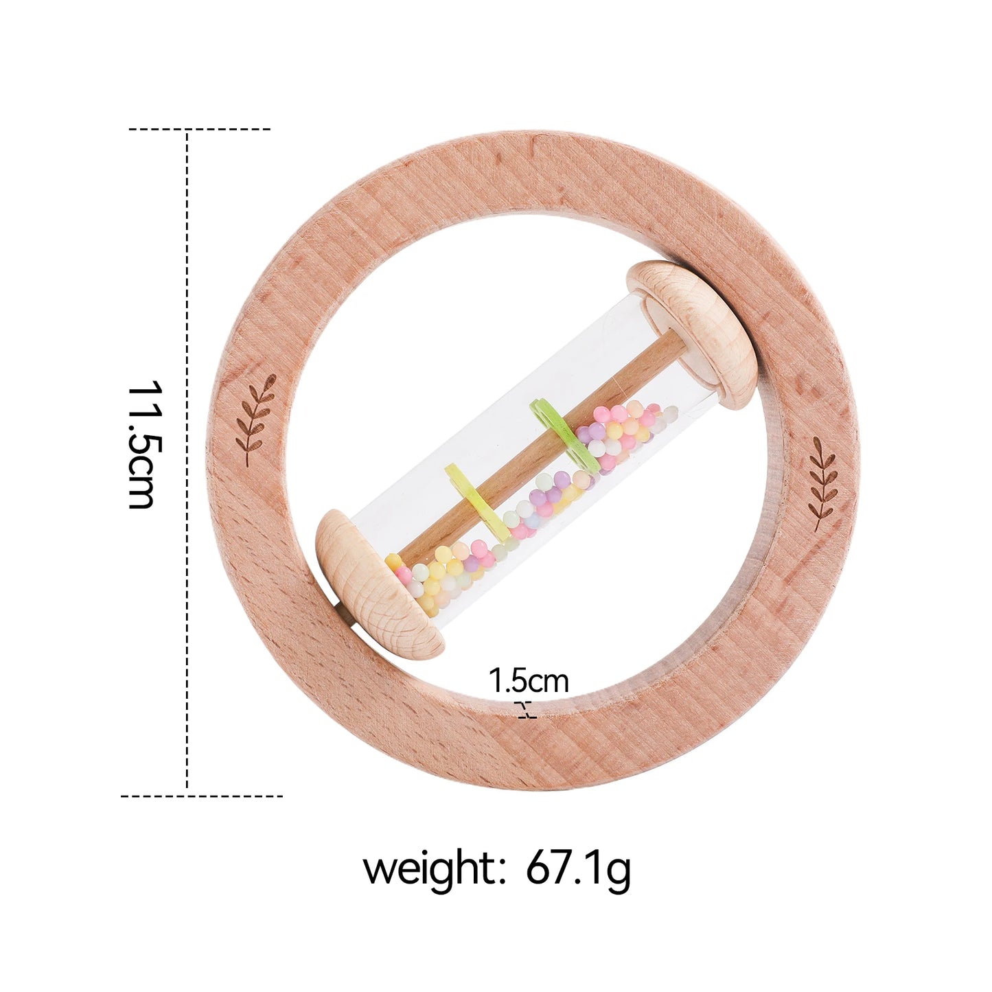 Hochet Montessori Bébé – Lot de 2 | Jouet Sensoriel Bâton de Pluie en Bois