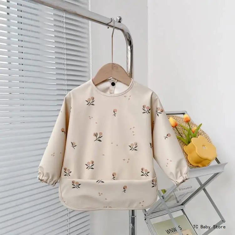 Tablier Imperméable Bébé – Bavoir Manches Longues Anti-Salissure