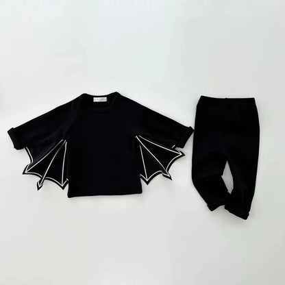 Costume Halloween Bébé 3 Pièces – Haut Chauve-Souris, Pantalon & Chapeau | Garçon & Fille 1-3 ans