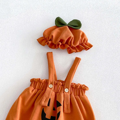 Déguisement Halloween Bébé – Combinaison Citrouille + Chapeau