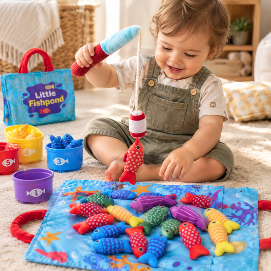 Jeu de pêche Montessori en tissu – 22 pièces