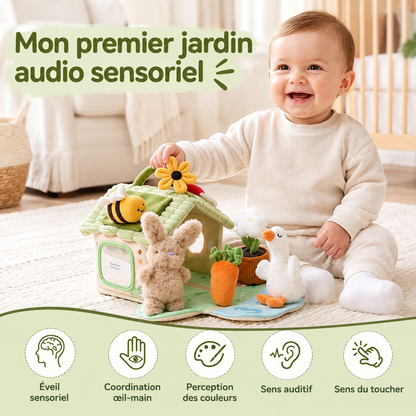 Ensemble sensoriel Montessori ferme – maisonnette en peluche pour bebe