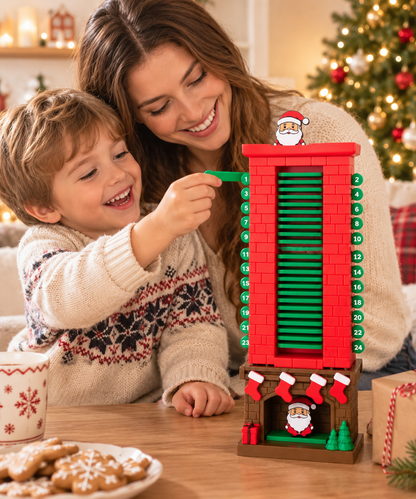 Calendrier de l’Avent cheminée Père Noël à curseur coulissant